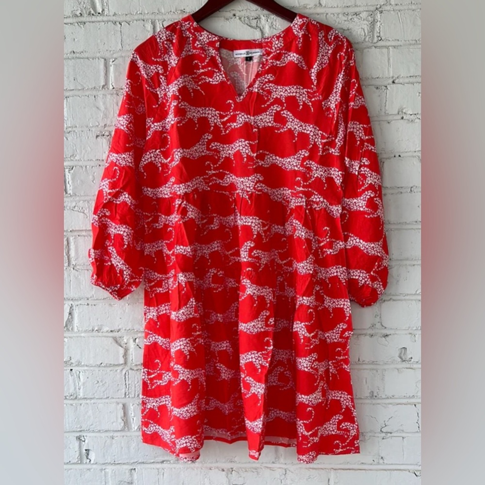 Red and White Patterned Dress